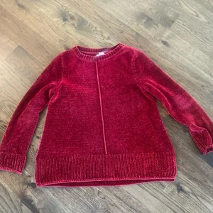 Style & Co Sweater Sz S Red Velour Knit Crew Neck Pullover Long Sleeve - 023 - Picture 1 of 7