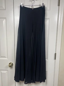 Vintage Codige Damen L Palazzo Witchy Goth Hose weites Bein transparent Seitenpannel schwarz - Bild 1 von 16