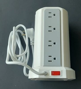 Surge Protector Power Strip with 5 USB Ports 16 AC 6FT + 5 USB White - Picture 1 of 10