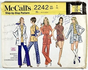 Vintage Sewing  Pattern McCall's 2242 Casual Jacket,Top, Shorts,Pants, bust 32” - Picture 1 of 4