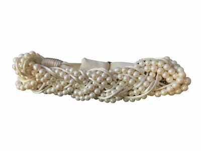 Pearl And Silk Cord Band Vintage Classic Carolyn Tanner Design Inc Double Strand - Image 1 of 4