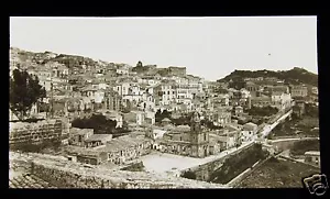 Glass Magic Lantern Slide UNIDENTIFIED MOUNTAIN VILLAGE C1890 POSSIBLY ITALY - Picture 1 of 2