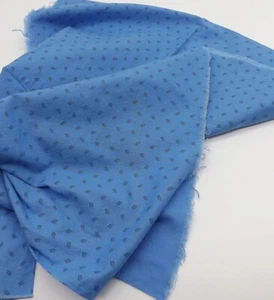 Small Blue Leaves on Blue Fabric 1/2 yard - Picture 1 of 3