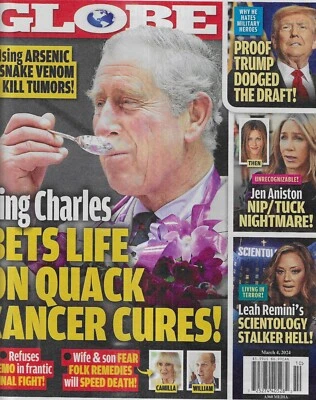 Globe Magazine King Charles Donald Trump Jennifer Aniston Leah Remini 2024 - Image 1 of 4
