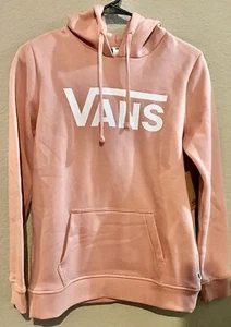 Felpa donna con cappuccio Vans classica V II corallo caldo grande logo skater XS nuova C8 - Foto 1 di 3