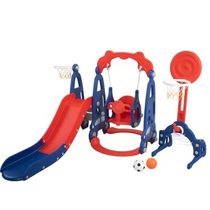 6 In 1 Toddler Slide Swing Playset Kids Indoor Outdoor Climber Slide Playground - Picture 1 of 12