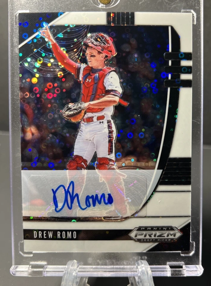 2020 Prizm Draft Picks Drew Romo White Doughnut Circles Auto /50 RC Rookie Disco - Image 1 of 2