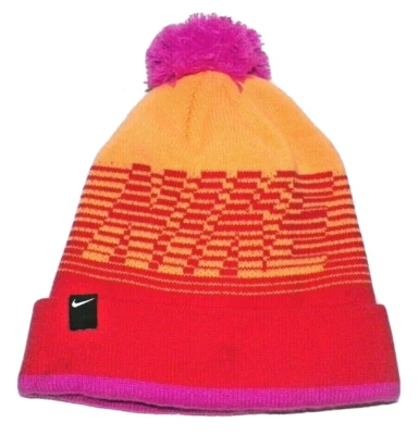 Chapéu de esqui Nike tamanho juvenil feminino masculino laranja roxo idades 7 a 16 - Imagem 1 de 3
