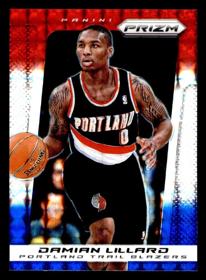 2013-14 Panini Prizm Damian Lillard Red White and Blue Mosaic Prizm #19 - Image 1 of 1