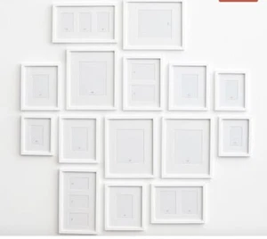 Pottery Barn WHITE Frames~Wood Gallery Picture~Set of 15~4x6 5x7 8x10 NEW In Box - Picture 1 of 5