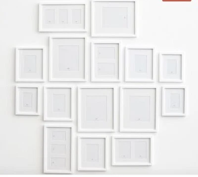 Marcos Pottery Barn BLANCOS~Imagen Galería Madera~Juego de 15~4x6 5x7 8x10 NUEVO En Caja Foto 1 de 4