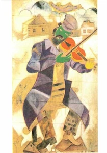 POSTAL artística de Chagall•El violinista verde 1918 - Imagen 1 de 1