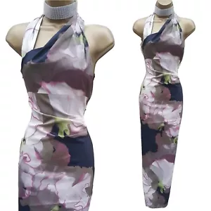 Size 8 UK Karen Millen Romantic Floral Cocktail Wedding Long Maxi Pencil Dress - Picture 1 of 3