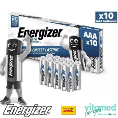 10 x Energizer Ultimate Lithium AAA Micro FR03 L92 1,5V en paquete de 1 x 10