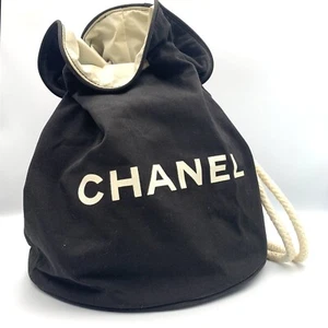 CHANEL bag Drawstring Bag swimbag monotone Authentic - Picture 1 of 9