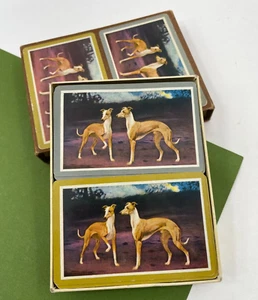 Vintage Playing Cards Duratone Greyhound Dog Double Deck Complete No Jokers - Picture 1 of 7