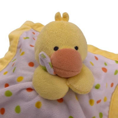 Cobertor de segurança Carters Lovey amarelo pato bolinhas apoio macio 12 x 12  - Imagem 1 de 4