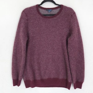 Zachary Prell Sweater Mens Large Burgundy Cashmere Crew Neck Fuzzy Pullover - Picture 1 of 10