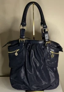 Stella McCartney große Schultertasche aus Wildlederimitat in Dunkelblau (14" x 15") - Bild 1 von 11