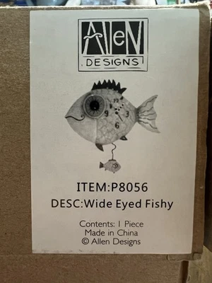 Allen Designs P8056 Reloj de Pared Ojos Anchos Péndulo Pescado, 13.5" Foto 1 de 4