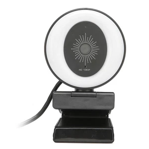 USB Web Camera Full HD 1080P 30fps Regulable Ring Light Noise Cancelling Bui NEW - Afbeelding 1 van 12
