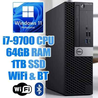 Dell OptiPlex 7070 SFF Windows 11 PC┃i7-9700┃64GB RAM┃1TB NVMe SSD┃WiFi&BT - Image 1 of 4