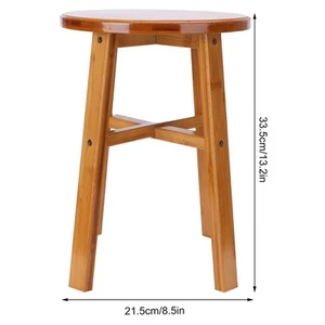 (M Round)Multipurpose Small Bamboo Stool Low Stool Children Bench For Home VA - Picture 1 of 12
