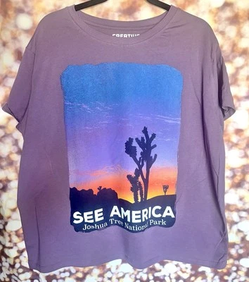 Camiseta para mujer Target/Creative Action Network Joshua Tree púrpura talla 1X Foto 1 de 3