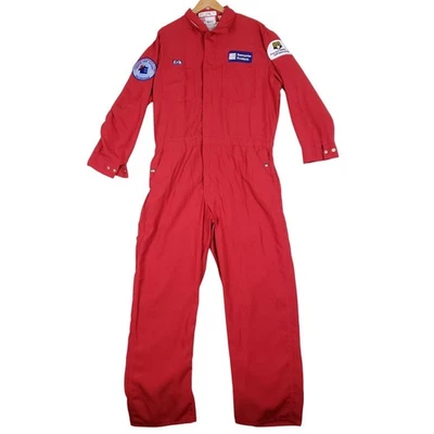 Topps Nomex IIIA Flame Resistant Red Coveralls 50R FR Workwear Made in USA - Image 1 of 4