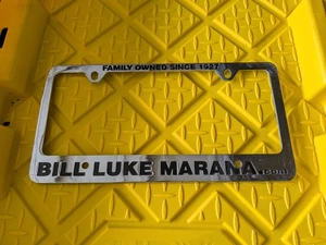 Bill Luke Marana Tucson Arizona Metal Chrome Dealer License Plate Frame - Picture 1 of 2