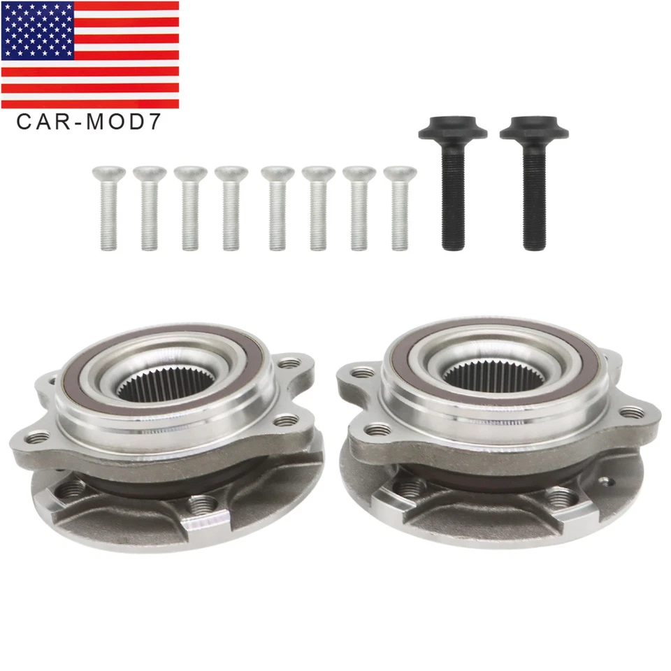 Par (2) Conjunto de cojinete de cubo de rueda delantera para Audi A4 A5 Quattro A6 A7 Allroad Q5 Foto 1 de 4