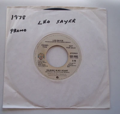 LEO SAYER - Raining In My Heart (Stereo & Mono) PROMO - 45 RPM 7" Record 1978 WB - Image 1 of 4