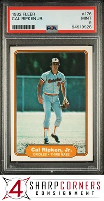 Fleer #176 1982 Cal Ripken Jr. RC Orioles Hof PSA 9 Foto 1 de 4