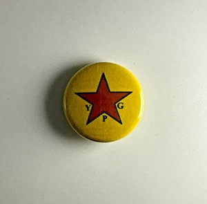 YPG Stern 1" Button Y005B Anstecker Pin Rojava Volksschutzeinheit Kurdistan YPJ - Bild 1 von 2