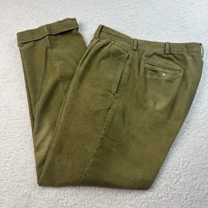 Pantalones de Pana Polo Ralph Lauren 38x32 Plisados Verde Tostado Hammond Preppy Clásicos - Imagen 1 de 10