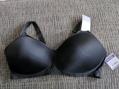 Sujetador Catherines Intimates Talla 46DDD Talla Grande Sin Alambres CÓMODAMENTE COOL Negro Foto 1 de 4