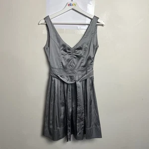 Vestido Princess Highway Plateado Ajuste y Acampanado Algodón AU 8 Retro Plisado Sin Mangas - Imagen 1 de 12