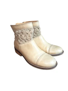 Botines Latigo Carly Anthropologie Beige Crochet Acentuado Cremallera Trasera Talla 7.5 - Imagen 1 de 11