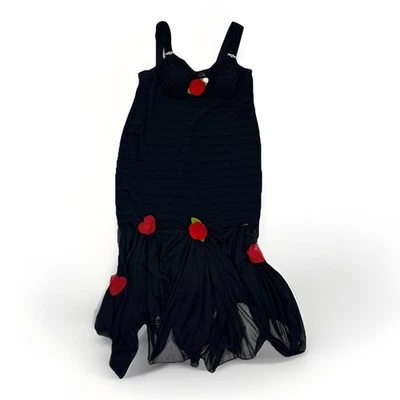 R&M Richards VTG Y2K Black Fairy Dress Embellshed Mesh Sz 16W Whimsigoth - Image 1 of 4