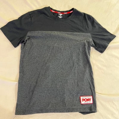 Pony Hombre Talla Grande Camiseta Gris Oscuro 2 Tonos Foto 1 de 4