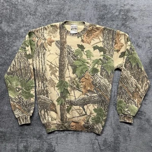 Vintage Jerzees Outdoors Sweatshirt Youth XL Camo Crewneck Pullover Hunting 90s - Picture 1 of 10