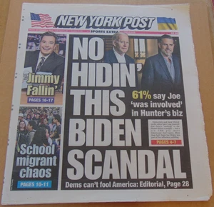 New York Post 9-8-23 No Hidin' This Biden Scandal, Hunter Biden, Joe Biden - Picture 1 of 1