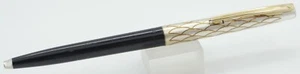 Sheaffer Stylist Black W/ Scalloped Design Silver & Gold Cap Ballpoint Pen -1967 - Picture 1 of 3