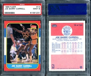 PSA 9 1986-87 Fleer #14 Joe Barry Carroll Golden State Warriors - Picture 1 of 1