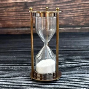 Vintage Hourglass Sand Timer Handmade Brass Nautical Antique Maritime Hour Glass - Picture 1 of 5
