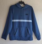 ABERCROMBIE & FITCH Mens Pullover Hoodie Small Blue Striped Cotton Loose Fit