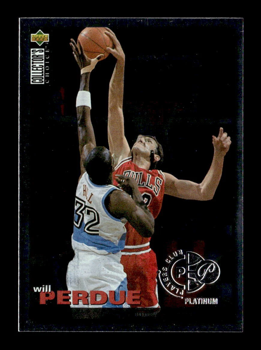 Will Perdue 1995-96 Collector's Choice #108 Platinum Player's Club Chicago Bulls