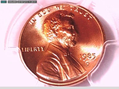 1985 D Lincoln Memorial Cent PCGS MS 67 RD 82106267 - Image 1 of 3