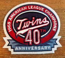 Minnesota Twins Patch 40th Anniversary 1965 American League Champions AL Champs