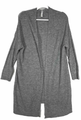 Cárdigan suéter American Rag Cie frente abierto tejido gris pequeño Foto 1 de 4